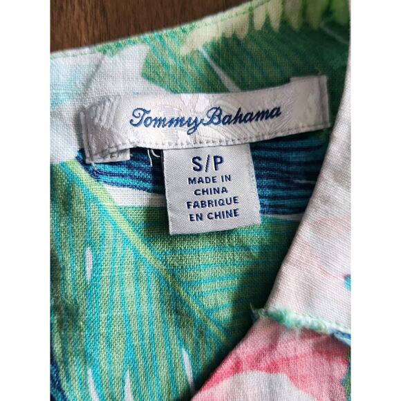 Tommy Bahama Hibiscus Hues Linen Shift Dress Size Small Hawaiian Tropical Resort - Picture 5 of 8
